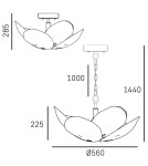 Brass chandeliers - CosmoLight WELLINGTON pendant lamp P06333BR Brass  - product 2