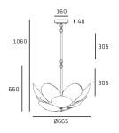 Brass chandeliers - CosmoLight WELLINGTON pendant lamp P12340BR Brass  - product 2