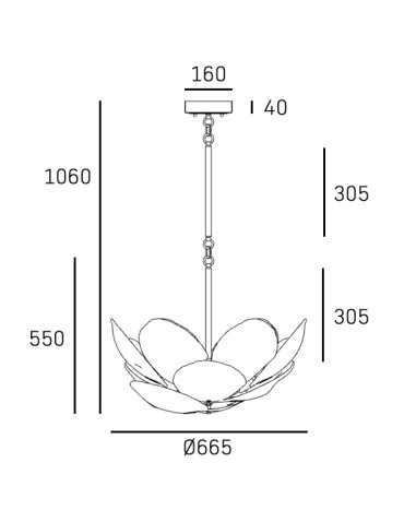 CosmoLight WELLINGTON pendant lamp P12340BR Brass  - product 2