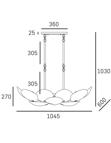 CosmoLight WELLINGTON pendant lamp P14357BR Brass  - product 2