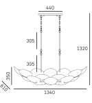 Brass chandeliers - CosmoLight WELLINGTON pendant lamp P26364BR Brass  - product 2