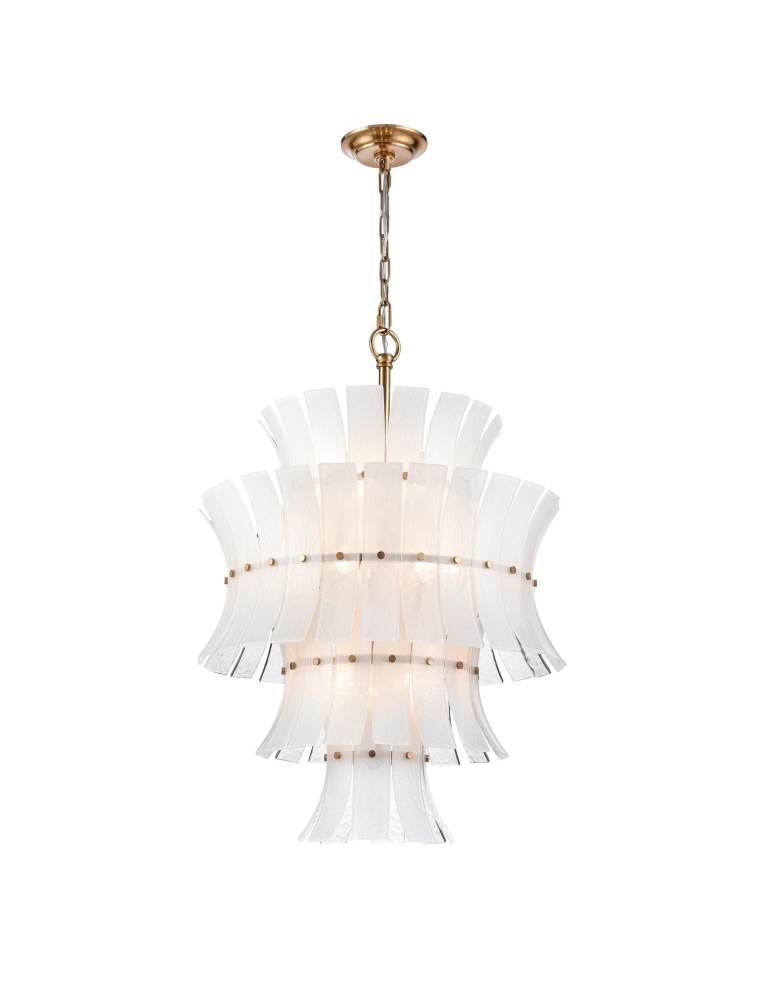 Glamour chandeliers - CosmoLight LANCASTER pendant lamp P13449BR Brass  - product kolory-swiatla.pl 1
