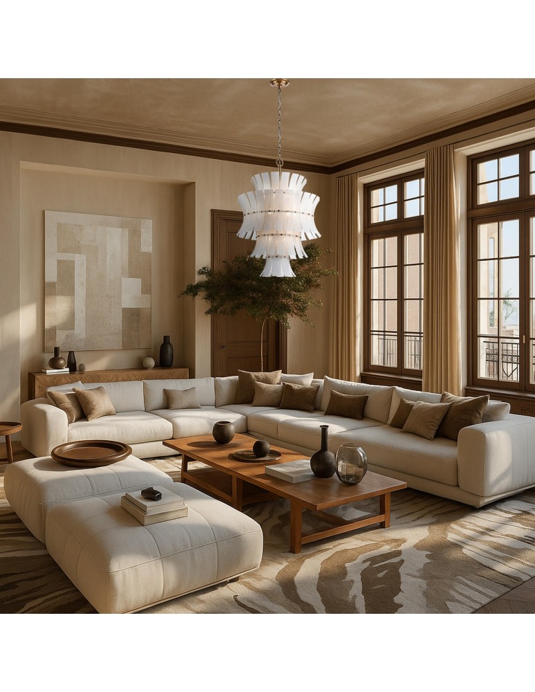 Glamour chandeliers - CosmoLight LANCASTER pendant lamp P13449BR Brass  - product kolory-swiatla.pl 2