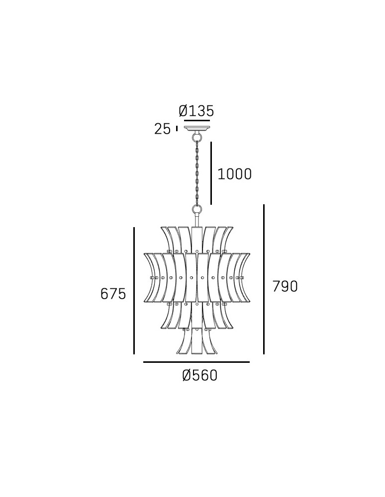 Glamour chandeliers - CosmoLight LANCASTER pendant lamp P13449BR Brass  - product kolory-swiatla.pl 3