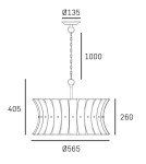 Glamour chandeliers - CosmoLight LANCASTER pendant lamp P04456BR Brass  - product 2