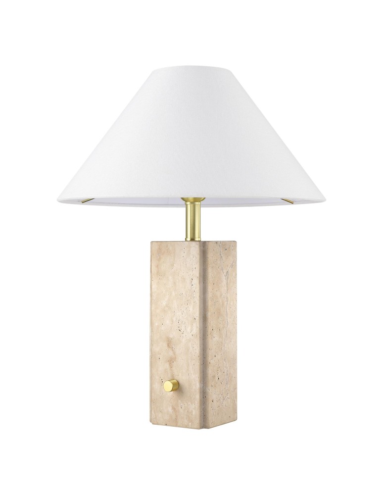 Classic table lamps - CosmoLight ORLEANS Table Lamp T01470BR-WH Brass  - product kolory-swiatla.pl 2