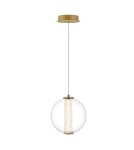 Pendant lamps spheres - Quintiesse Atomo pendant lamp - 1 light source - Brushed gold Elstead Lighting QN-ATOMO-1P-BG - product 2