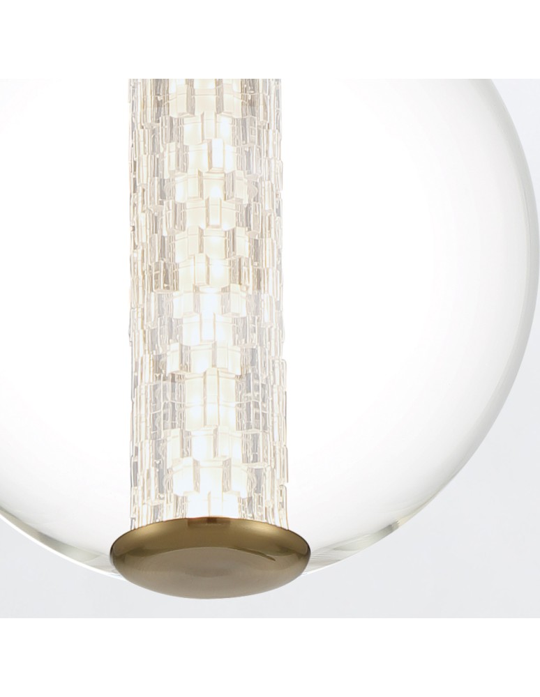 Pendant lamps spheres - Quintiesse Atomo pendant lamp - 1 light source - Brushed gold Elstead Lighting QN-ATOMO-1P-BG - product kolory-swiatla.pl 5