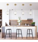 Pendant lamps spheres - Quintiesse Atomo pendant lamp - 1 light source - Brushed gold Elstead Lighting QN-ATOMO-1P-BG - product 7