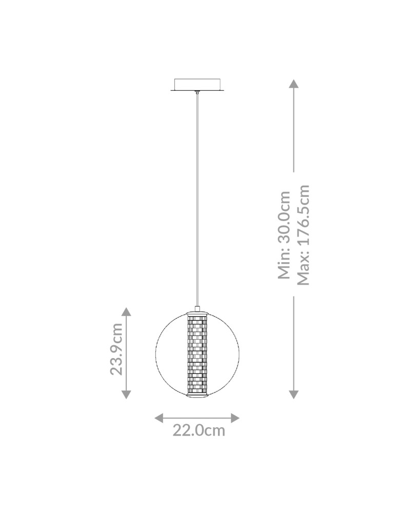 Pendant lamps spheres - Quintiesse Atomo pendant lamp - 1 light source - Brushed gold Elstead Lighting QN-ATOMO-1P-BG - product kolory-swiatla.pl 9