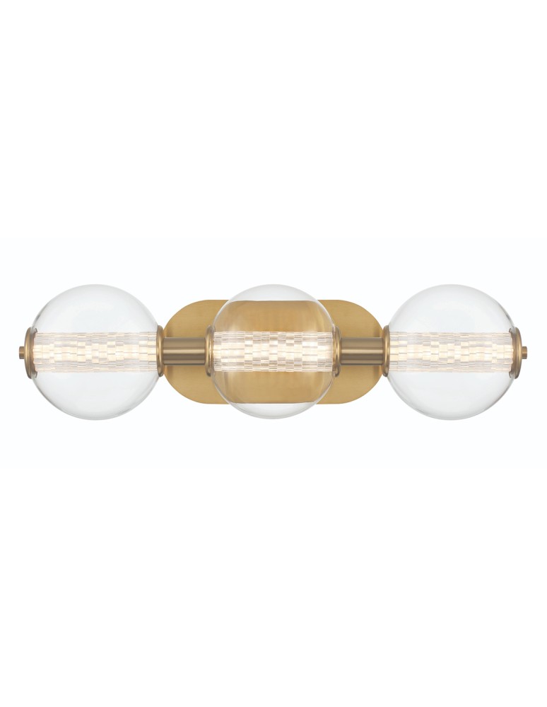 Bathroom wall lamps - Quintiesse Atomo wall lamp - 3 light sources - Brushed gold IP44 Elstead Lighting QN-ATOMO-3W-BG - product kolory-swiatla.pl 1