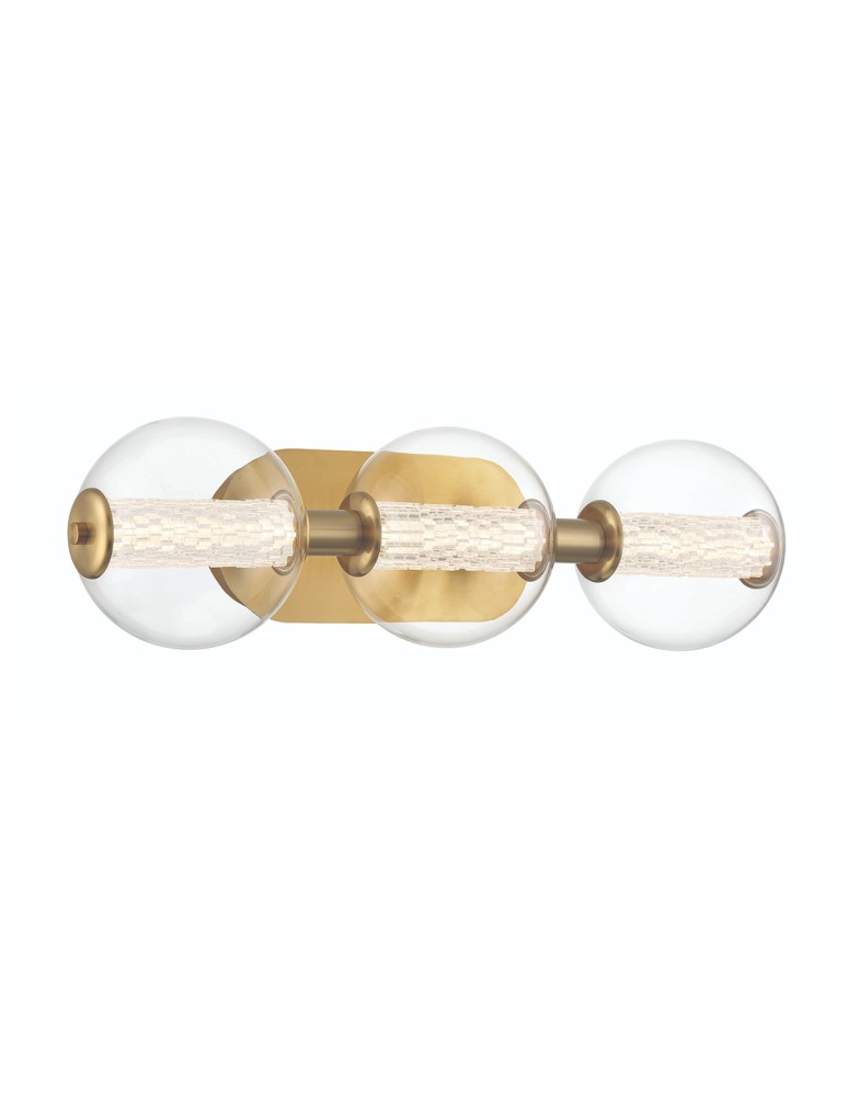 Bathroom wall lamps - Quintiesse Atomo wall lamp - 3 light sources - Brushed gold IP44 Elstead Lighting QN-ATOMO-3W-BG - product kolory-swiatla.pl 2