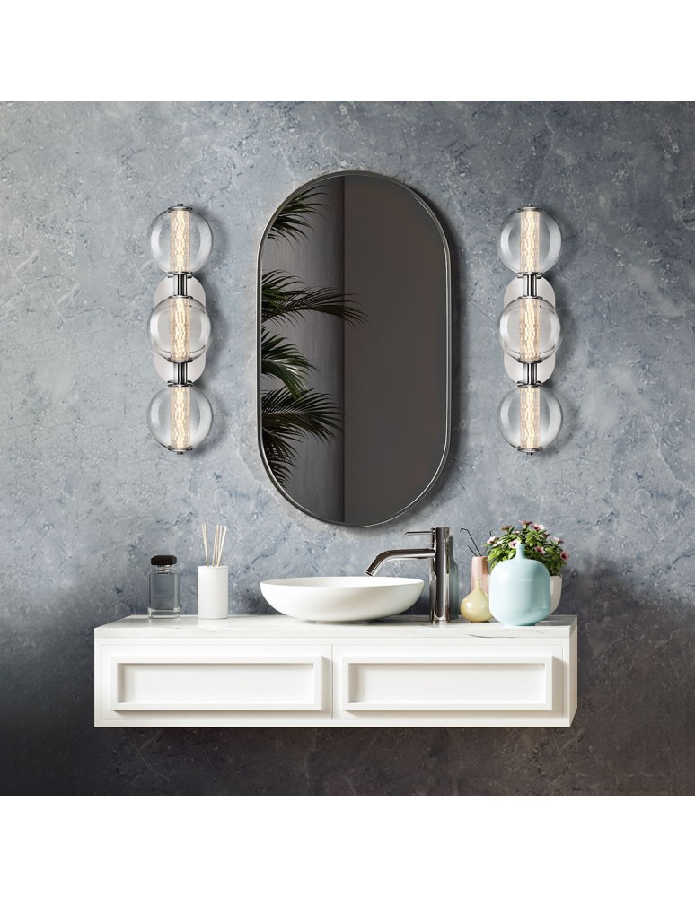 Bathroom wall lamps - Quintiesse Atomo wall lamp - 3 light sources - Polished chrome IP44 Elstead Lighting QN-ATOMO-3W-PC - product kolory-swiatla.pl 6
