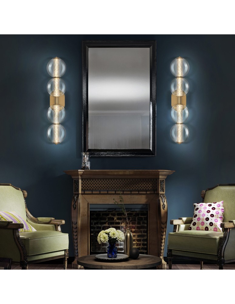 Bathroom wall lamps - Quintiesse Atomo wall lamp - 4 light sources - Brushed gold IP44 Elstead Lighting QN-ATOMO-4W-BG - product kolory-swiatla.pl 8