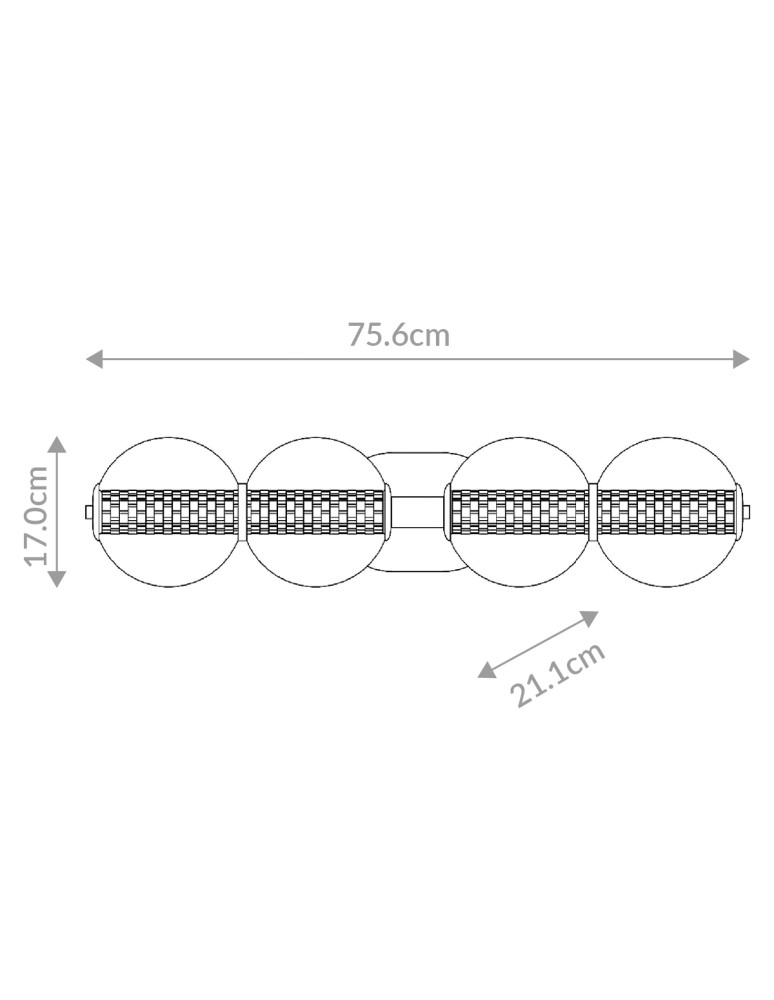 Quintiesse Kinkiet Atomo - 4 źródła światła - Szczotkowane złoto QN-ATOMO-4W-BG
