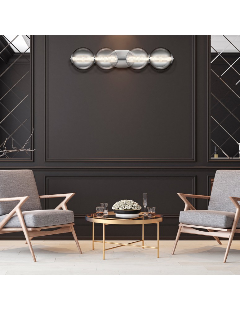 Bathroom wall lamps - Quintiesse Atomo wall lamp - 4 light sources - Polished chrome IP44 Elstead Lighting QN-ATOMO-4W-PC - product kolory-swiatla.pl 8