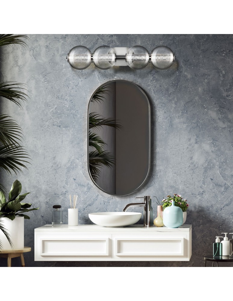 Bathroom wall lamps - Quintiesse Atomo wall lamp - 4 light sources - Polished chrome IP44 Elstead Lighting QN-ATOMO-4W-PC - product kolory-swiatla.pl 9