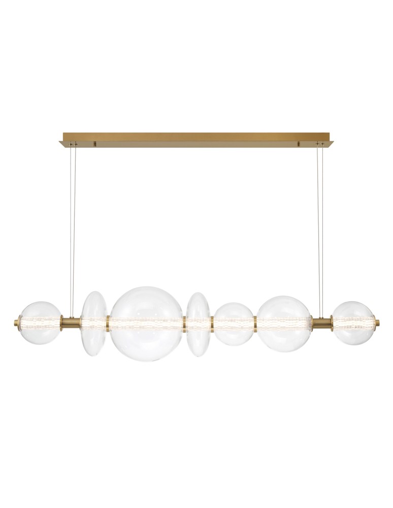 Pendant lamps over the island - Quintiesse Atomo island lamp - 7 light sources - Brushed gold Elstead Lighting QN-ATOMO-LP7-BG - product kolory-swiatla.pl 2