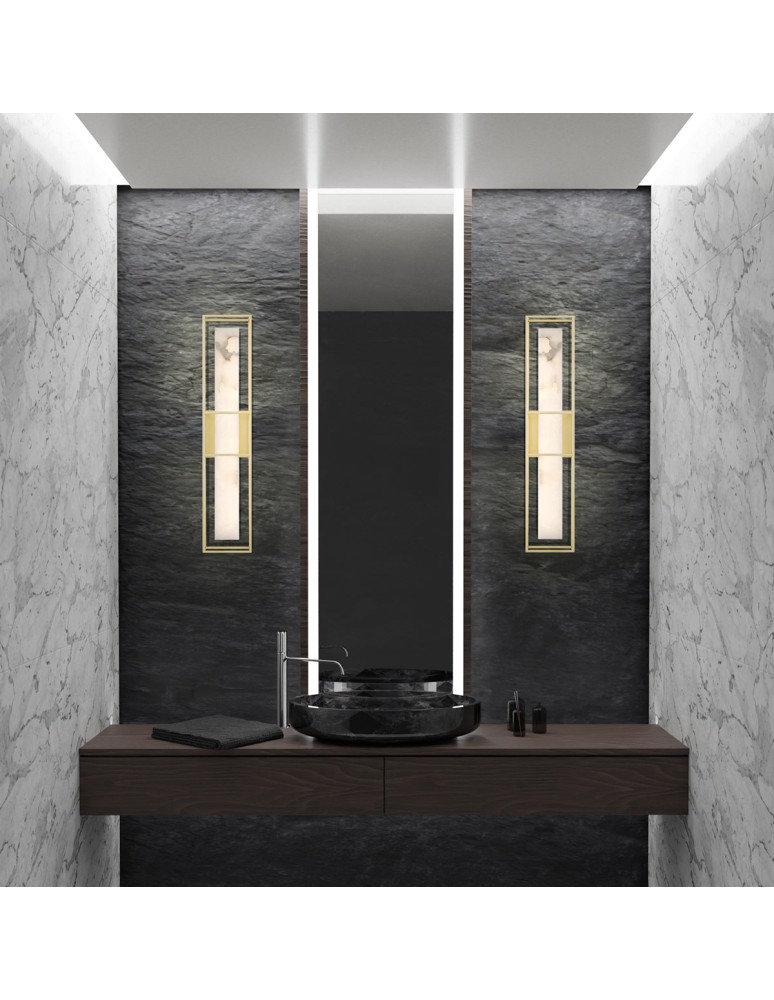 Bathroom wall lamps - Quintiesse Large Blakley wall lamp - 1 light source - Brushed gold IP44 Elstead Lighting QN-BLAKLEY-L-BG - product kolory-swiatla.pl 7