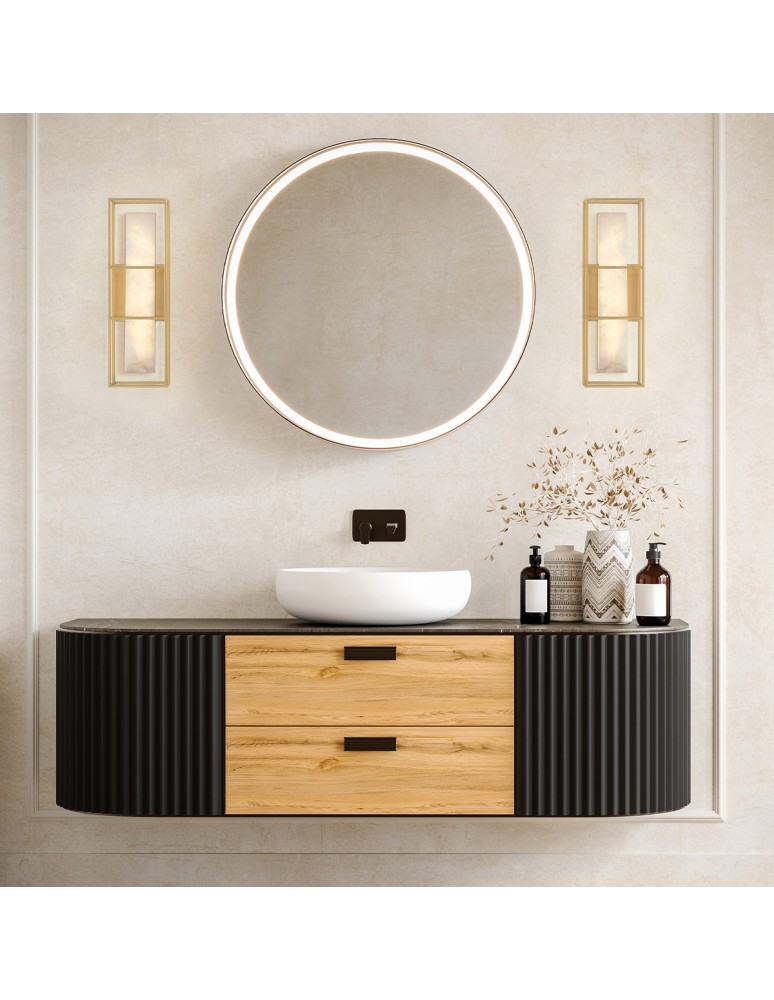 Bathroom wall lamps - Quintiesse Blakley medium wall lamp - 1 light source - Brushed gold IP44 Elstead Lighting QN-BLAKLEY-M-BG - product kolory-swiatla.pl 7
