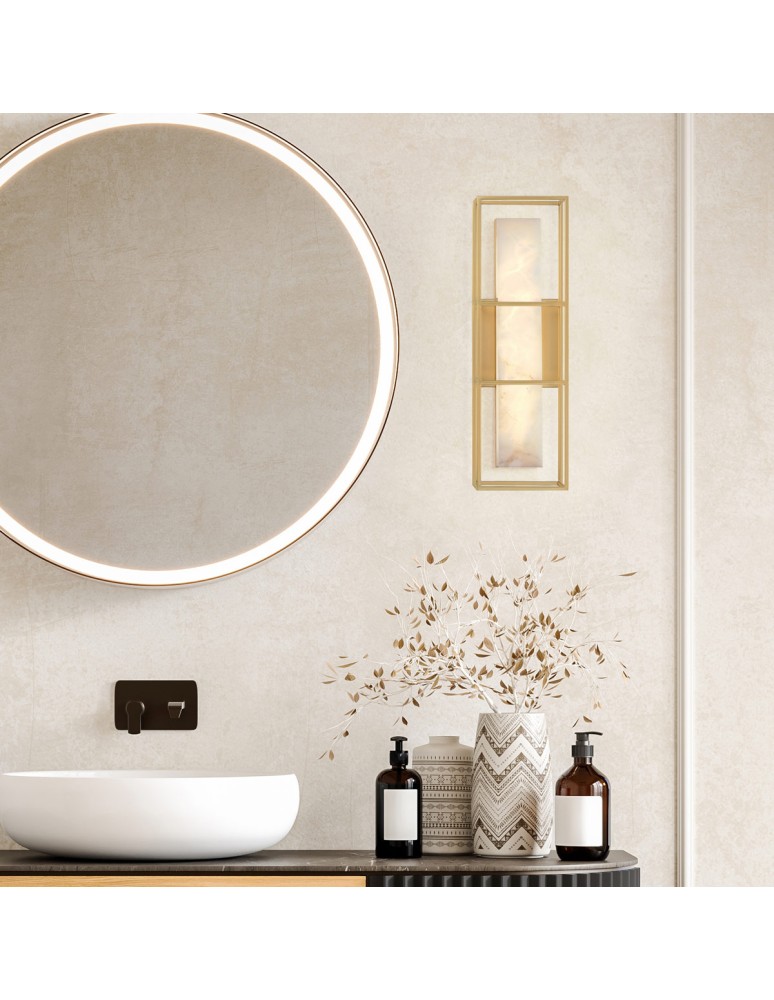 Bathroom wall lamps - Quintiesse Blakley medium wall lamp - 1 light source - Brushed gold IP44 Elstead Lighting QN-BLAKLEY-M-BG - product kolory-swiatla.pl 8