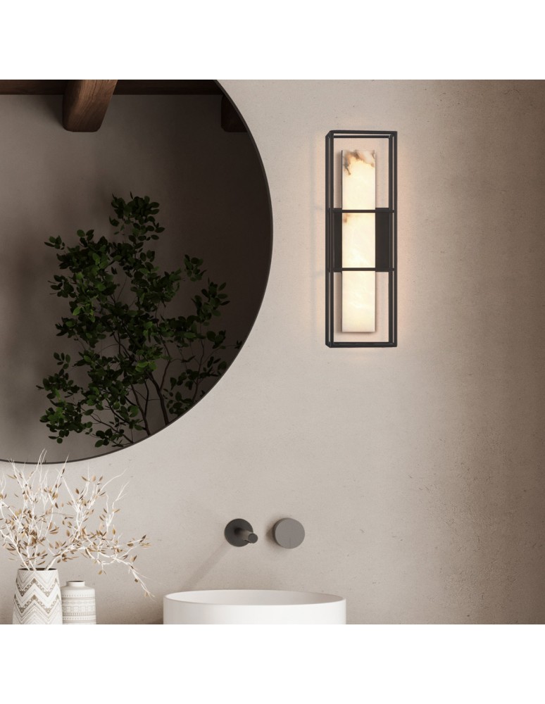 Bathroom wall lamps - Quintiesse Blakley medium wall lamp - 1 light source - Matte black IP44 Elstead Lighting QN-BLAKLEY-M-BK - product kolory-swiatla.pl 7