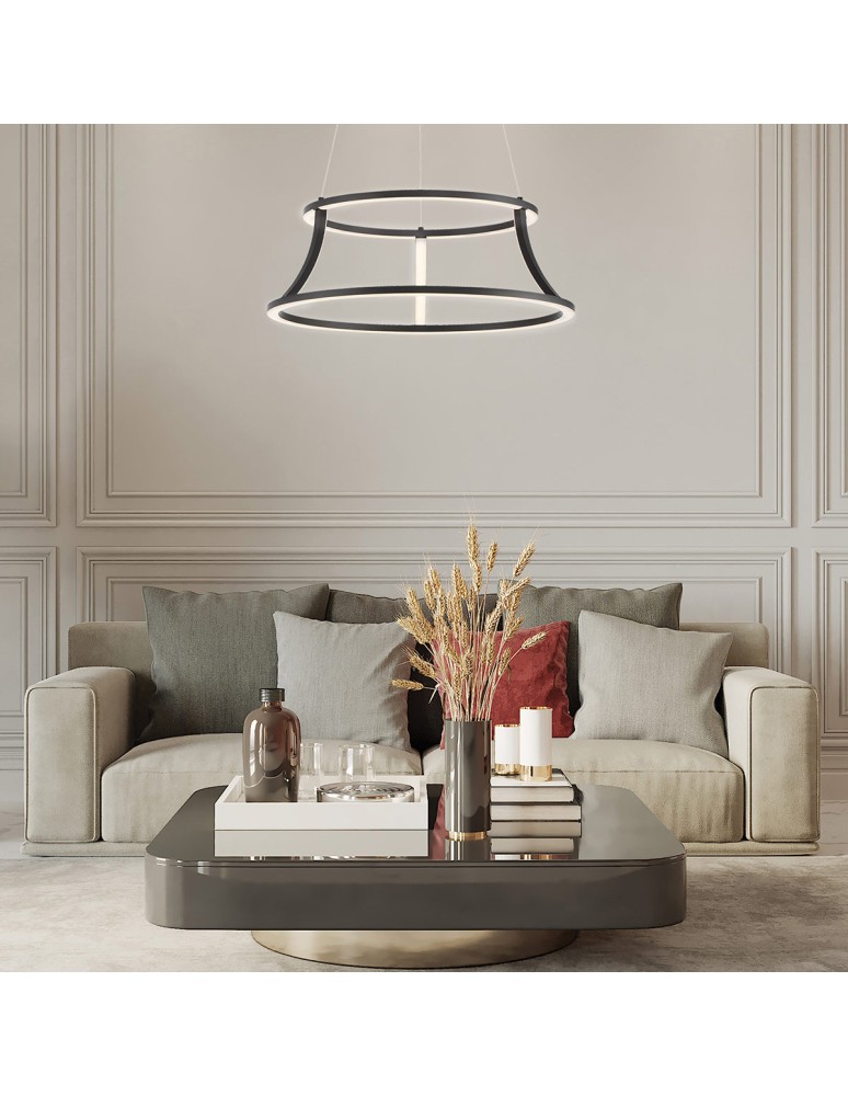 Pendant lamps - Quintiesse Cadoux Chandelier - Matte Black Elstead Lighting QN-CADOUX-P-BK - product kolory-swiatla.pl 5