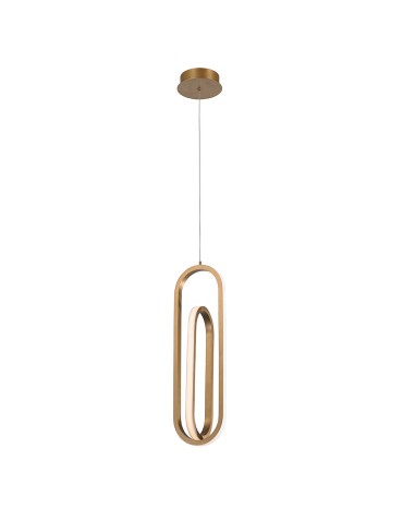 Quintiesse Demark pendant lamp - Brushed gold Elstead Lighting QN-DEMARK-1P-BG