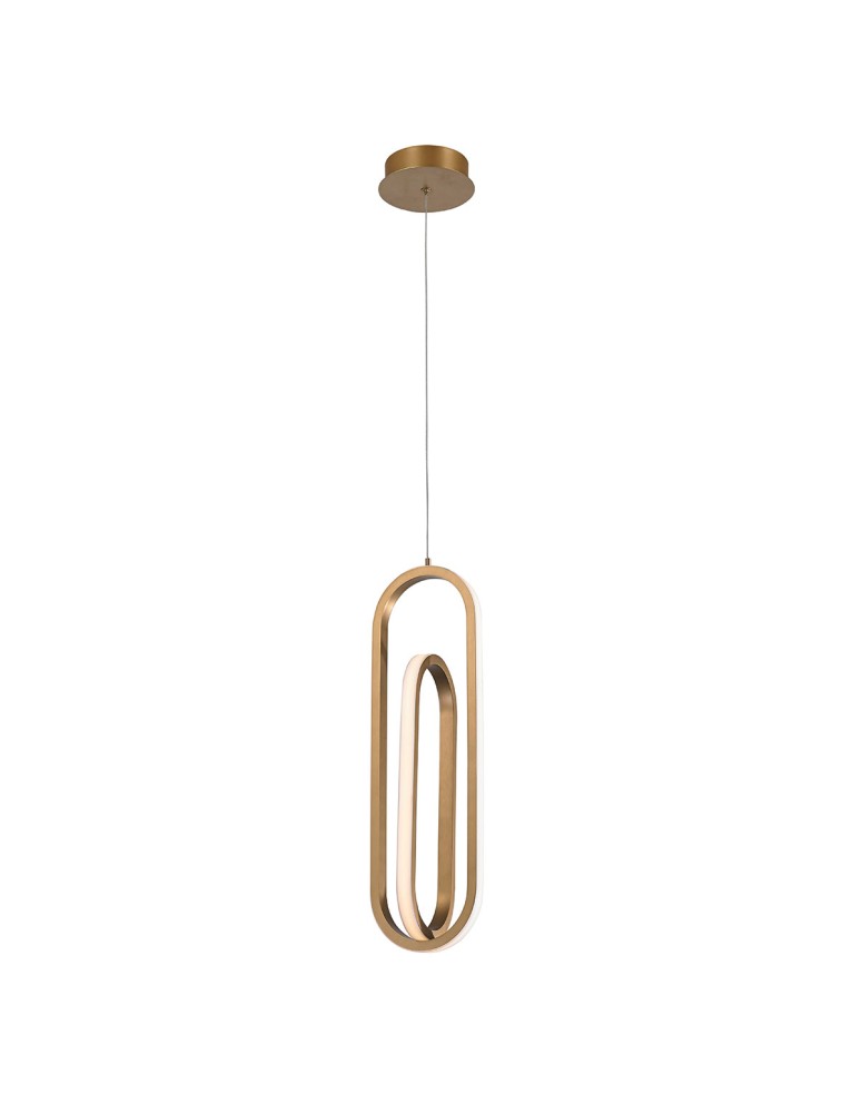 Pendant lamps - Quintiesse Demark pendant lamp - Brushed gold Elstead Lighting QN-DEMARK-1P-BG - product kolory-swiatla.pl 1