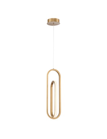 Quintiesse Demark pendant lamp - Brushed gold Elstead Lighting QN-DEMARK-1P-BG - product 2