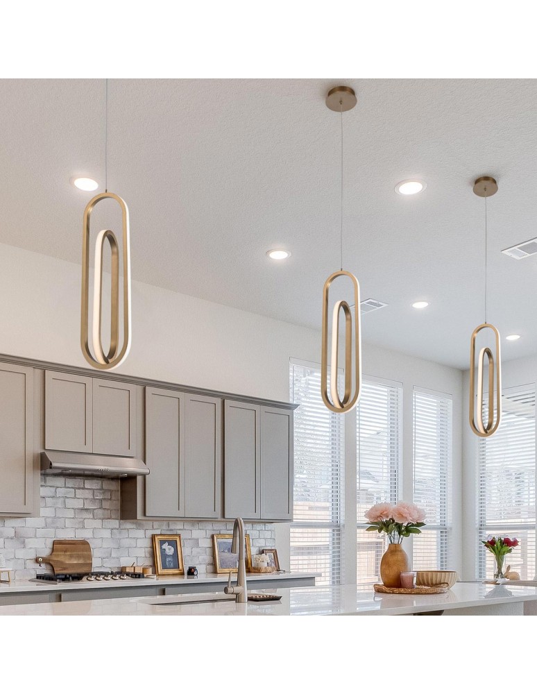 Quintiesse Lampa wisząca Demark - Szczotkowane złoto QN-DEMARK-1P-BG