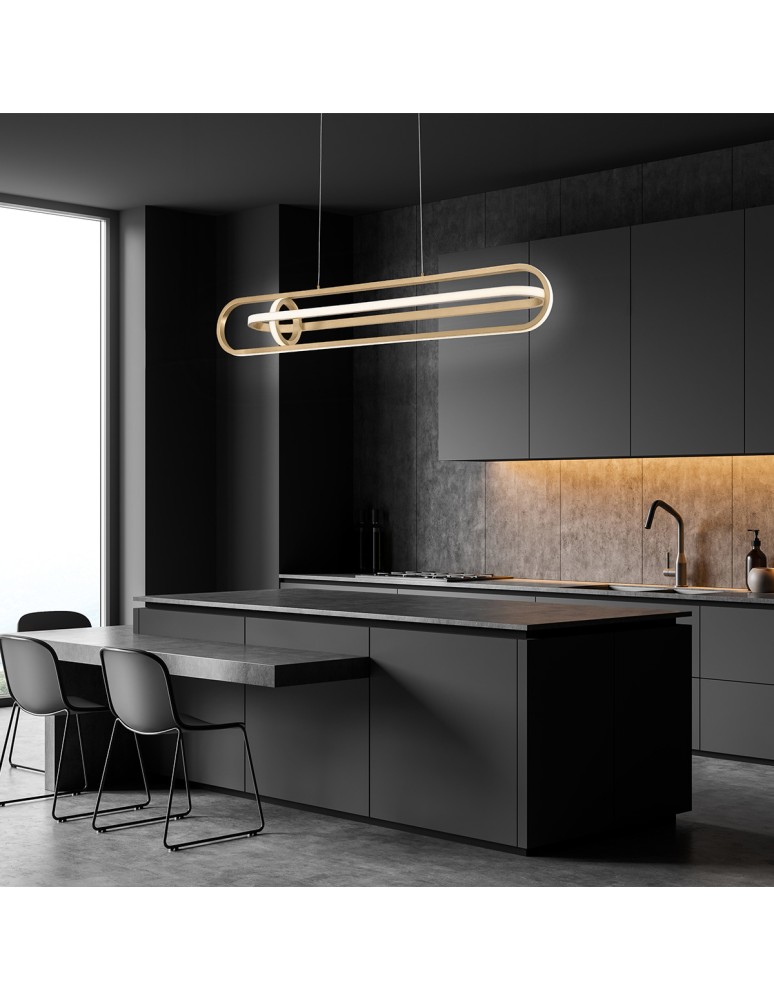 Quintiesse Lampa wyspowa Demark - Szczotkowane złoto QN-DEMARK-LP-BG