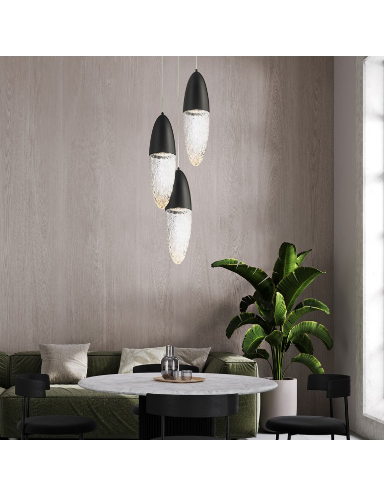 Quintiesse Lampa wisząca Ecrou - Matowa czerń QN-ECROU-1P-BK