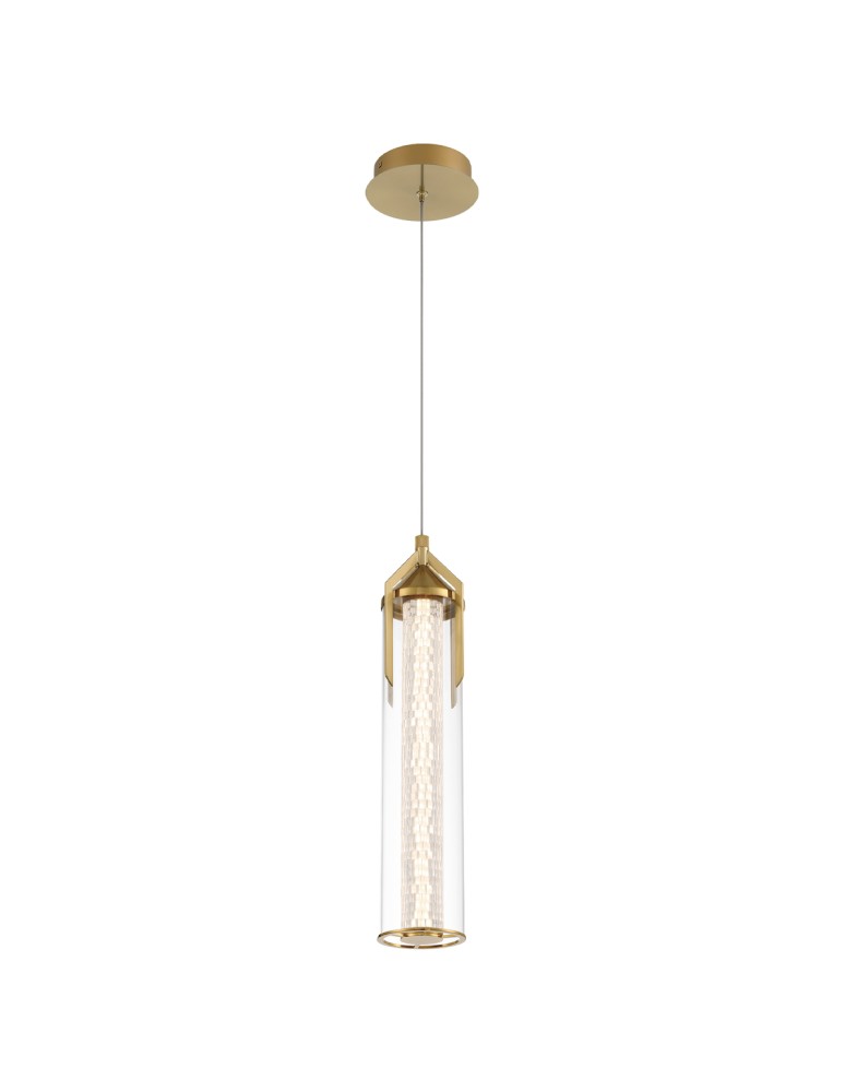Pendant lamps - Quintiesse Espada Pendant Lamp - Brushed Gold Elstead Lighting QN-ESPADA-1P-BG - product kolory-swiatla.pl 1