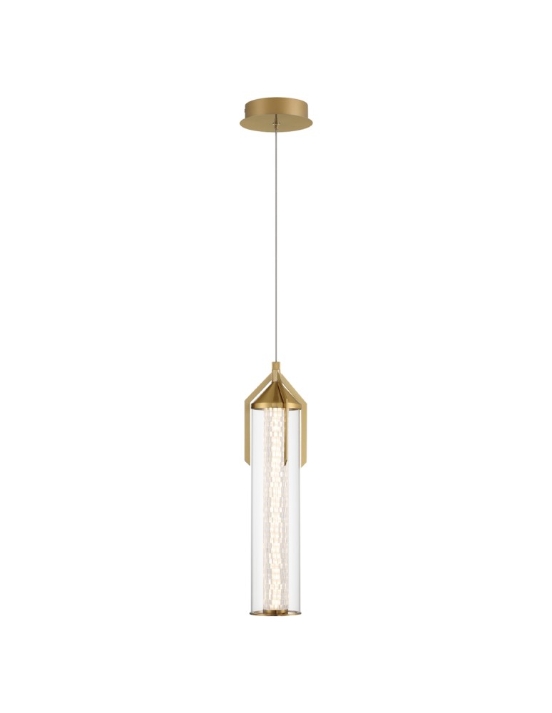 Pendant lamps - Quintiesse Espada Pendant Lamp - Brushed Gold Elstead Lighting QN-ESPADA-1P-BG - product kolory-swiatla.pl 2