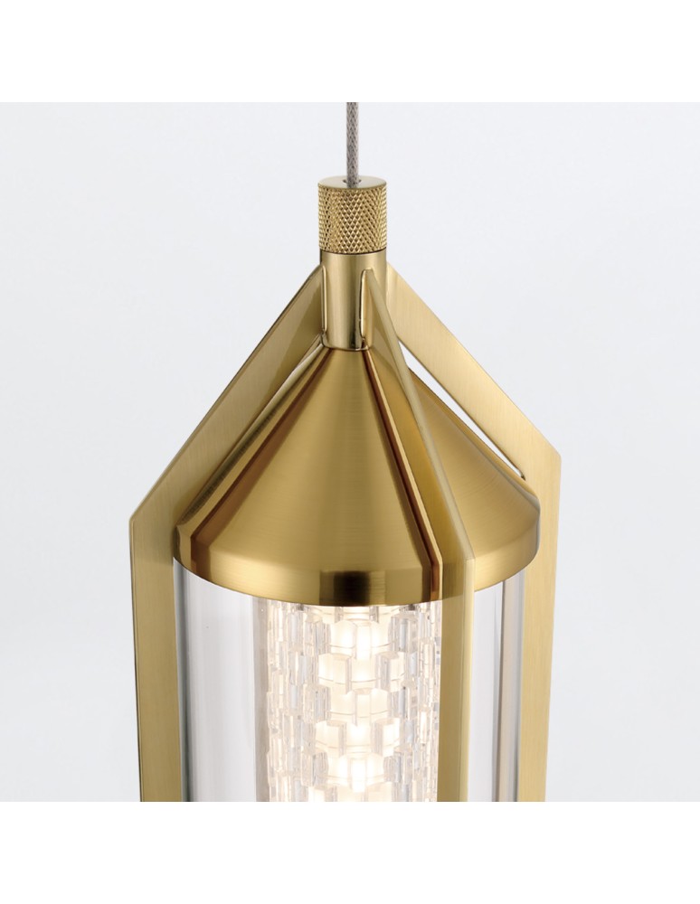 Pendant lamps - Quintiesse Espada Pendant Lamp - Brushed Gold Elstead Lighting QN-ESPADA-1P-BG - product kolory-swiatla.pl 5