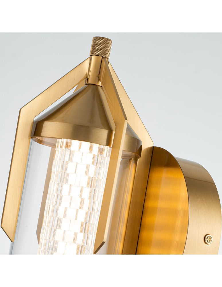 Bathroom wall lamps - Quintiesse Espada wall lamp - Brushed gold IP44 Elstead Lighting QN-ESPADA-1W-BG - product kolory-swiatla.pl 2