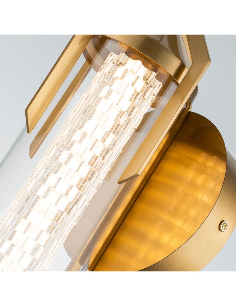 Bathroom wall lamps - Quintiesse Espada wall lamp - Brushed gold IP44 Elstead Lighting QN-ESPADA-1W-BG - product kolory-swiatla.pl 3