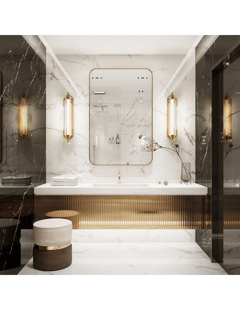 Bathroom wall lamps - Quintiesse Espada wall lamp - Brushed gold IP44 Elstead Lighting QN-ESPADA-2W-BG - product kolory-swiatla.pl 7