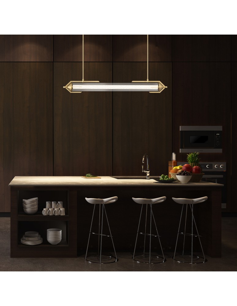 Pendant lamps over the island - Quintiesse Espada Island Lamp - Brushed Gold Elstead Lighting QN-ESPADA-LP-BG - product kolory-swiatla.pl 8