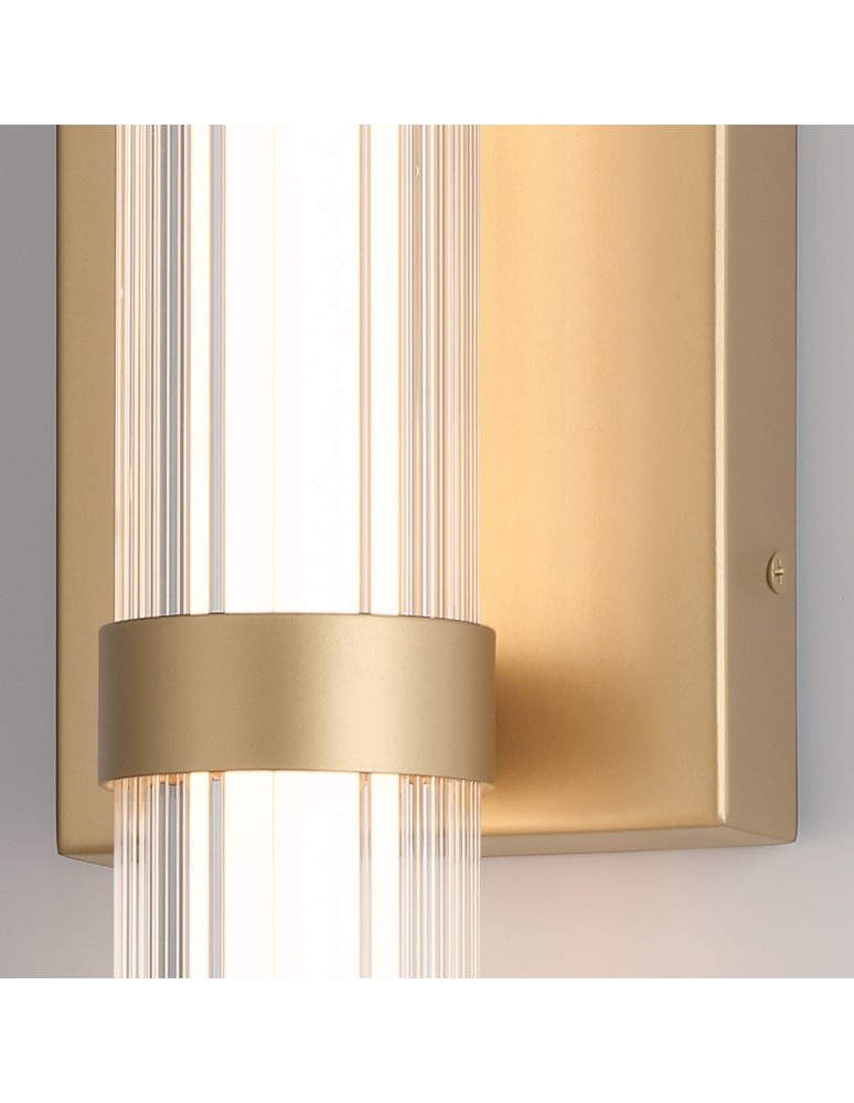 Bathroom wall lamps - Quintiesse Fayton medium LED wall lamp - Brushed gold IP44 Elstead Lighting QN-FAYTON-M-BG - product kolory-swiatla.pl 4