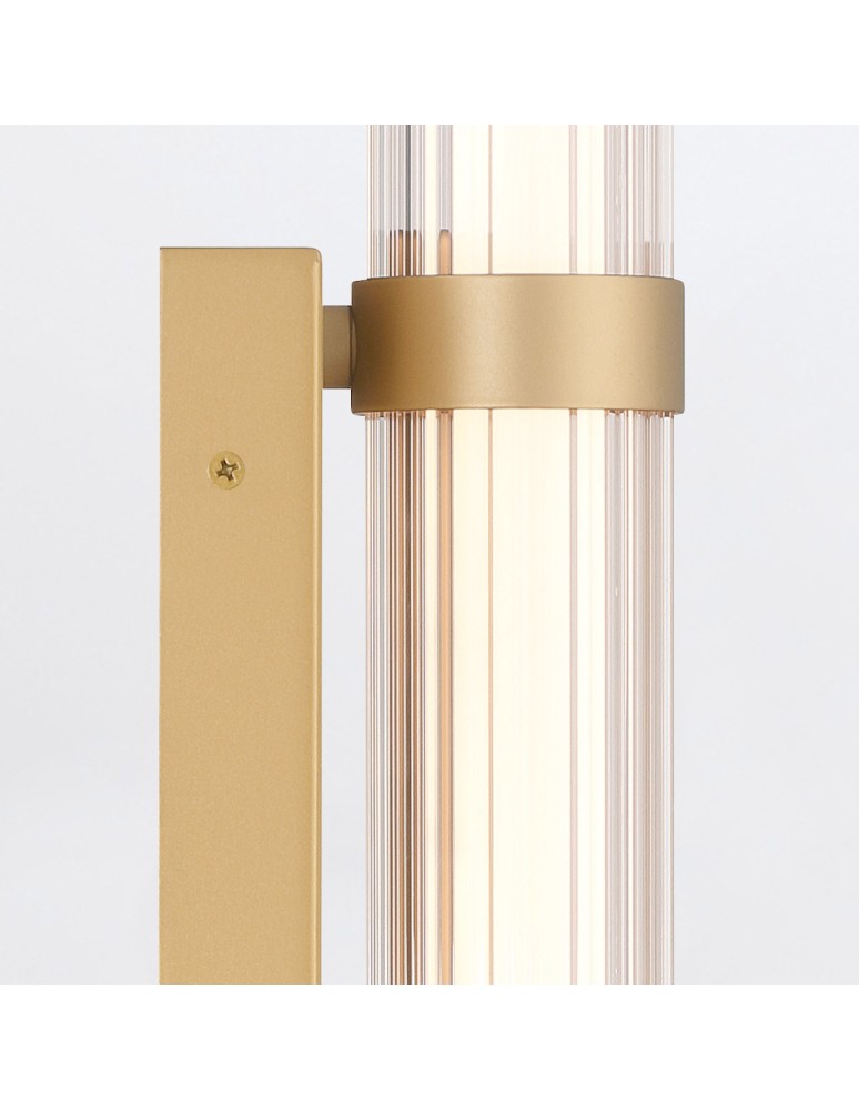 Quintiesse Średni kinkiet LED Fayton - Szczotkowane złoto QN-FAYTON-M-BG