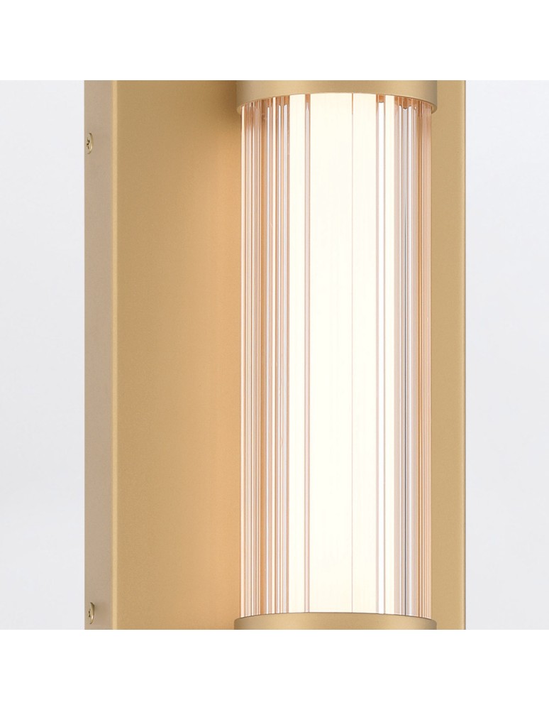 Bathroom wall lamps - Quintiesse Fayton medium LED wall lamp - Brushed gold IP44 Elstead Lighting QN-FAYTON-M-BG - product kolory-swiatla.pl 7