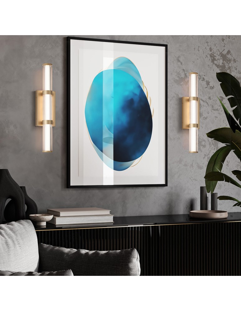 Quintiesse Średni kinkiet LED Fayton - Szczotkowane złoto QN-FAYTON-M-BG