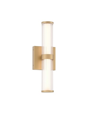 Quintiesse Fayton small LED wall lamp - Brushed gold IP44 Elstead Lighting QN-FAYTON-S-BG