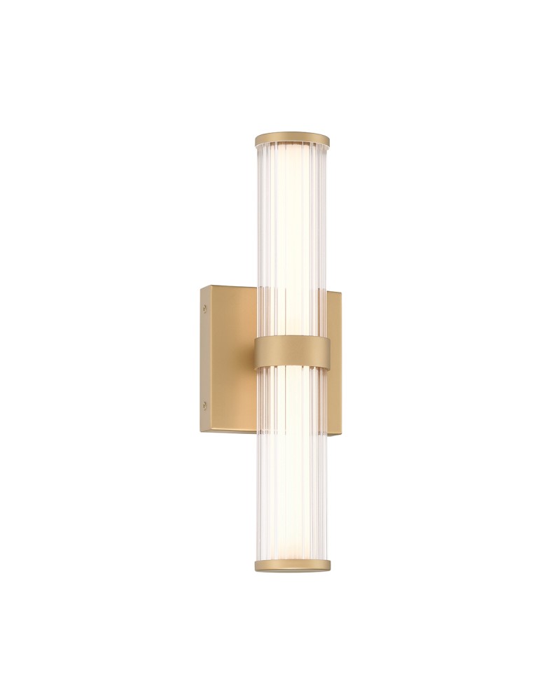 Bathroom wall lamps - Quintiesse Fayton small LED wall lamp - Brushed gold IP44 Elstead Lighting QN-FAYTON-S-BG - product kolory-swiatla.pl 1