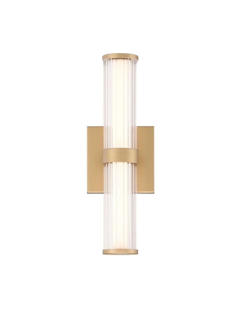 Bathroom wall lamps - Quintiesse Fayton small LED wall lamp - Brushed gold IP44 Elstead Lighting QN-FAYTON-S-BG - product kolory-swiatla.pl 2