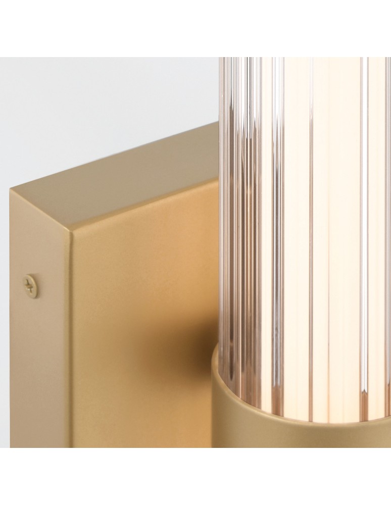 Quintiesse Mały kinkiet LED Fayton - Szczotkowane złoto QN-FAYTON-S-BG