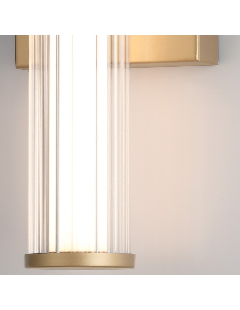 Quintiesse Mały kinkiet LED Fayton - Szczotkowane złoto QN-FAYTON-S-BG