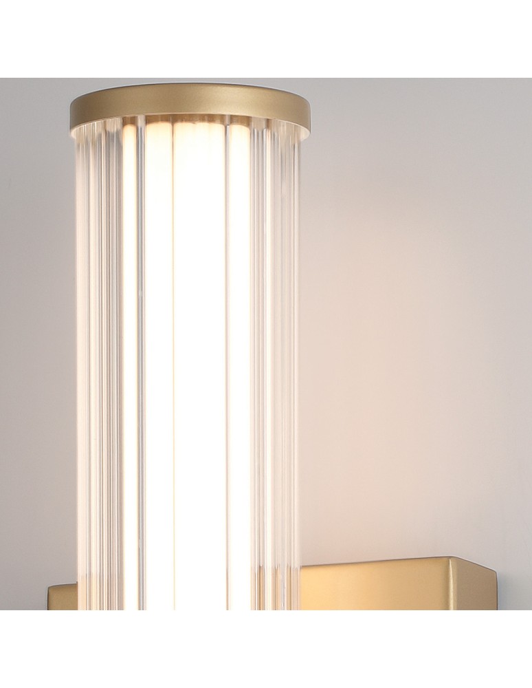 Quintiesse Mały kinkiet LED Fayton - Szczotkowane złoto QN-FAYTON-S-BG